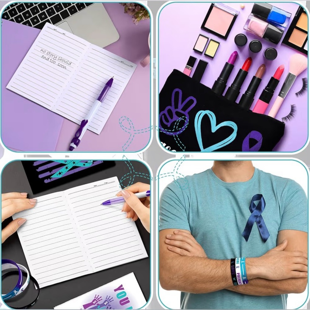 Suicide Prevention Awareness Set: 1 Pen, 1 Note pad, 1 Makeup Bags, 1 Bracelet - Picture 3 of 16